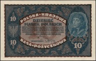 Polska 10 Marek 1919 II Serja AR UNC/UNC- – marka polska