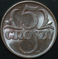 5 groszy 1937 - menniczy egzemplarz