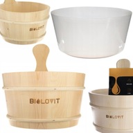 WIADRO NA WODĘ DO SAUNY Z DREWNA Z WEWNĘTRZNYM WKŁADEM 4 L DO SAUNOWANIA XL