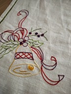 Bieżnik serweta świąteczna haft ręczny jednorazowe rękodzieło 62x26