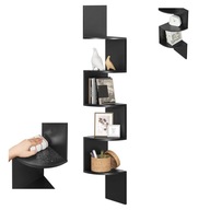 PÓŁKA NAROŻNA WISZĄCA REGAŁ WISZĄCY 5 POZIOMÓW PÓŁKI ZYGZAK CZARNY