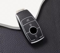 Czarne etui na kluczyk z fakturą skóry MERCEDES E S G GLC CLE CLA GLB W177