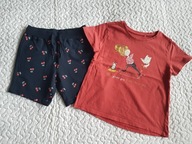 Cool Club bluzka czerwona spodenki granat i wisienki nowe roz 116