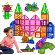 KLOCKI MAGNETYCZNE HAPPY KIDDO 112 ELEMENTÓW KONSTRUKCYJNE EDUKACYJNE