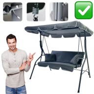 HUŚTAWKA OGRODOWA DLA DZIECI METALOWA BUJANA SZARA WOLNOSTOJĄCA IDEALGARDEN