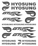 HYOSUNG GT 125 R _ NAKLEJKI _ CIEMNY SZARY POŁYSK