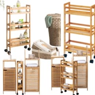 REGAŁ ŁAZIENKOWY NA KÓŁKACH 5FIVE SIMPLE SMART 174521 36X15X74,5 CM