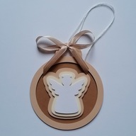 Bombka 3D na Boże Narodzenie z aniołkiem świąteczna ręcznie robiona