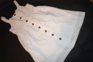 CUBUS 110 CM SUKIENKA 55% LEN LEKKA BIAŁA SUPER NOWA