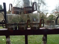 Koszyki platerowane do szklanek art deco w typie Bracia Henneberg.