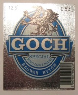 STARA ETYKIETA PIWO JASNE PEŁNE SPECJAL BROWAR GOCH BYTÓW