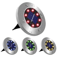 LAMPA SOLARNA OGRODOWA GRUNTOWA LAMPKA RGB WBIJANA LED x8 szt
