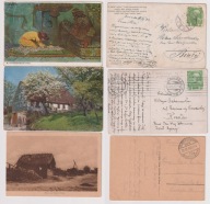 Trzy pocztówki etnografia feldpost 1910-16