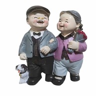 Figurka babcia i dziadek idą za rękę 12cm prezent na dzień babci i dziadka