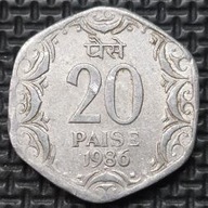 *INDIE [1924]*20 pajs *20 PAISE 1986 Republika Indii *Lwia Stolica Ashoki