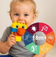 Miękkie Klocki Gumowe Sensoryczne Konstrukcyjne XXL duże 120 szt auto 18m+