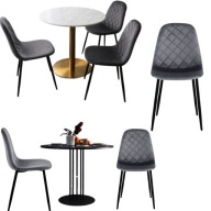 KRZESŁ TAPICEROWANE WELUROWY DO KUCHNI JADLNI SALONU LOFTOWE GRAFITOWE