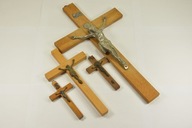 STARE DREWNIANE KRZYŻE KRZYŻYKI 4 szt. ZOBACZ!