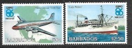 BARBADOS - Wystawa Światowa EXPO- samolot - statek 1986 ** Mi 653-4 (2356)