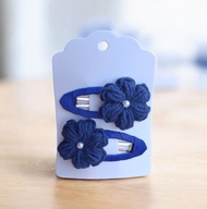 Spinki spineczki do włosów szydełkowe kwiatki handmade 2 szt.