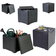 WIELOFUNKCYJNA SKRZYNIA OGRODOWA NA BALKON OGRÓD 3W1– POJEMNIK STOLIK PUFA