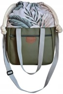 Torebka worek HABILE design bag zielona khaki w liście