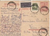KRAKÓW -WIEDEŃ -karta Cp133 -obieg 1954 -lotnicza poczta