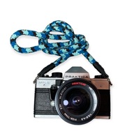 Pasek do aparatu bawełna analogowy moro niebieska