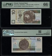 Polska, 10 złotych, 25.03.1994, FY PMG 66 Gem UNC / Doskonały!