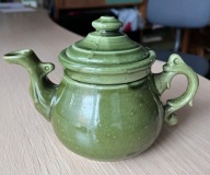 Ceramiczny dzbanek, imbryk do parzenia herbaty, PRL