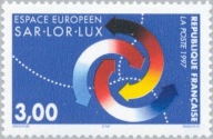 Francja 1997 Znaczek 3252 ** regiony granice wspólne wydanie Niemcy Luksemb