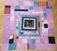 Patchwork - tkanina unikatowa wielobarwna: na ścianę - stół - 145x150 cm