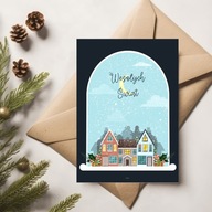 Kartka Świąteczna – Boże Narodzenie – 'Miasteczko w kopule'