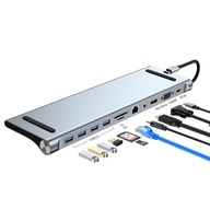 HUB USB ADAPTER PRZEJŚCIÓWKA ROZDZIELACZ USB-C 11w1 USB 11 PORTÓW