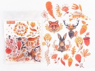 Jesień - Lis - Zając - Las Naklejki - Zestaw 40szt