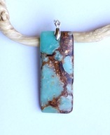 Wisior z naturalnym amazonitu i bronzytem srebro 925