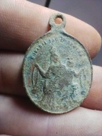 Medalik XIX / XX wiek Matka Boża Różańcowa i św. Dominik łaciński opis