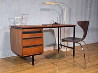 Biurko tekowe, Industrialne, Dania, Lata 70. (225)