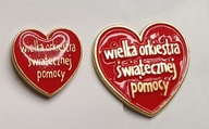 DWA RÓŻNE SERDUSZKA ZNACZKI WPINKI WOŚP 2026 METALOWE EMALIA 34 FINAŁ WOŚP