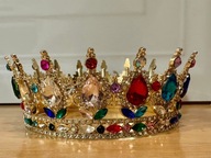 Diadem tiara korona metal cyrkonie