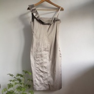 Sukienka tuba imprezowa koktajlowa XS falbana wesele studniówka (121)