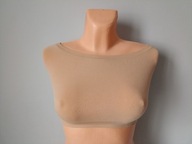 Śliczny biustonosz top bardzo elastyczny beżowy