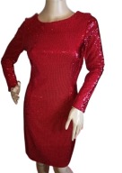 Sukienka cekinowa na wesele bal czerwona r. S