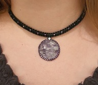 naszyjnik - choker handmade z odłamków ametystu