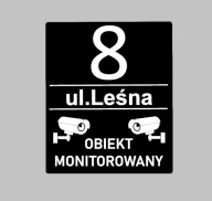 Tabliczka numer domu, ulica , obiekt monitorowany 3w1