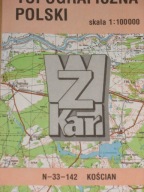 MANIECZKI TUREW RACOT WONIEŚĆ BRODNICA MÓRKA MAPA TOPOGRAFICZNA 1:100 000