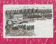 RYBNIK ŻORY DOM STRZELECKI BRACTWO KURKOWE PANORAMA OGRÓD PIWNY LITOGRAFIA