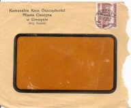 CIESZYN -KOMUNALNA KASA OSZCZĘDNOŚCI -koperta firmowa -obieg 1938 rok