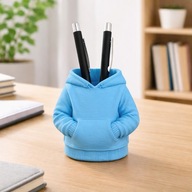 Organizer na długopisy – BLUZA Z KAPTUREM | Uchwyt na biurko | NIEBIESKI |