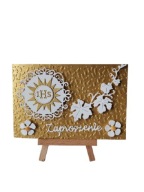 ZAPROSZENIA KOMUNIA UNIWERSALNE HOSTIA SŁONECZKO – K3 – ZŁOTY